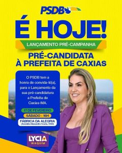 Lycia Waquin lança candidatura hoje com presença de forças politicas de todo o estado