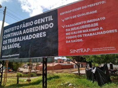 Perseguição: Prefeito tenta censurar SINTRAP e processa sindicato por OUTDOOR’s na cidade.